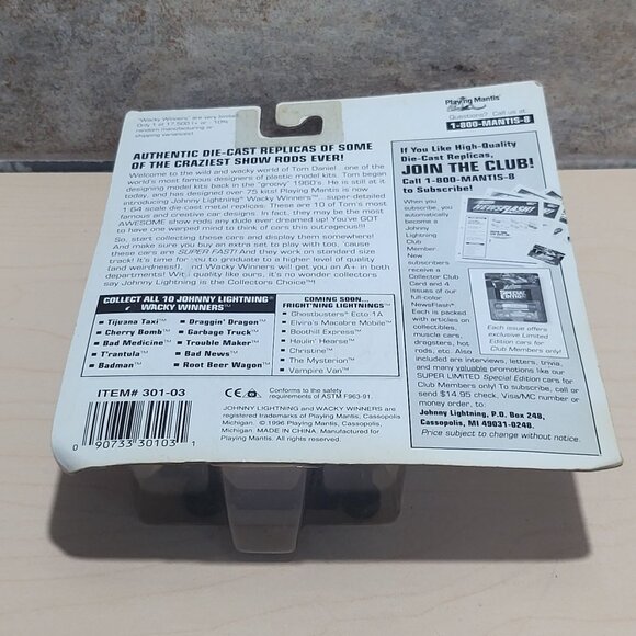 Johnny Lightning  Wacky Winners Draggin Dragon Car Die Cast Tom Daniel 1996 - Picture 4 of 10